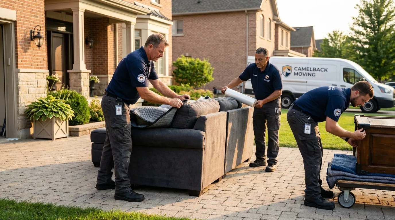 Large estate moving crew wrapping furniture in Crystal River, FL