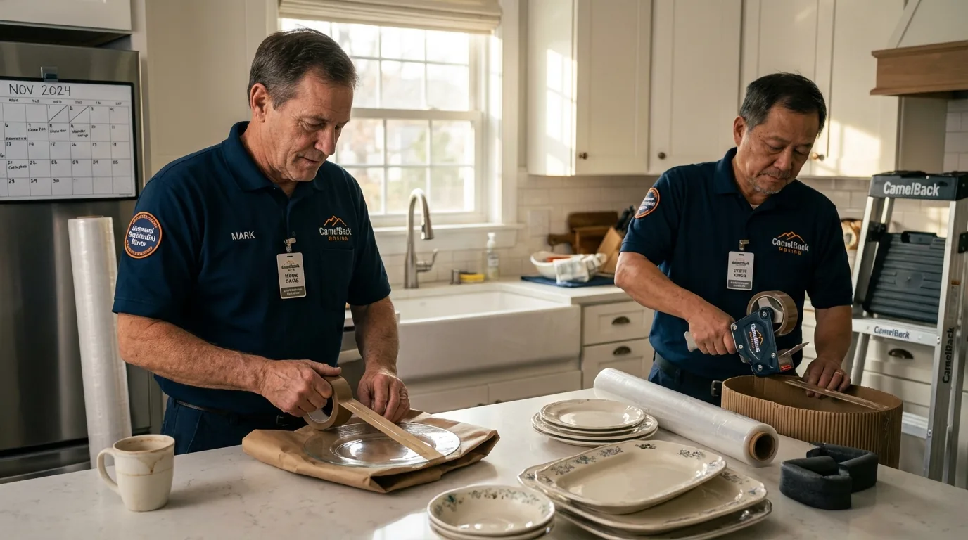 Professional crew packing kitchen dishware in Crystal River, FL